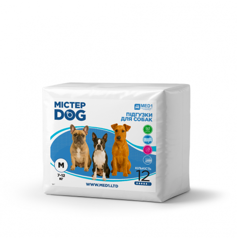 Купить Подгузники для собак Мистер Дог, размер М (12 шт в упаковке) MED1-MD-М (MED1-MD-М). Изображение №1