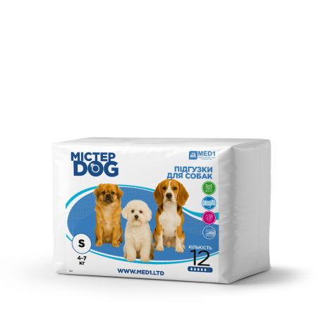 Купить Подгузники для собак Мистер Дог, размер S (12 шт в упаковке) MED1-MD-S (MED1-MD-S). Изображение №1