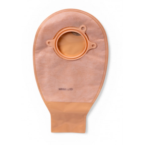 Two-piece open-type ostomy bag with filter and plastic clamp (bag), 60 mm cutout MED1-OS05-60