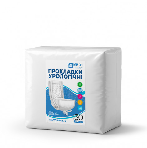 Купить Прокладки урологические при недержании одноразовые MED1-WC04, размер 55×20 см (30 шт в упаковке) (MED1-WC04552030). Изображение №1