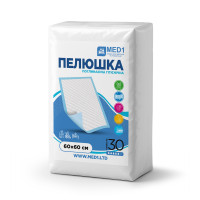 Пелюшка медична гігієнічна поглинаюча одноразова MED1-WC03, розмір 60*60 см (30 шт в упаковці)