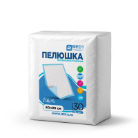 Пелюшка медична гігієнічна поглинаюча одноразова MED1-WC03, розмір 60*90 см (30 шт в упаковці)