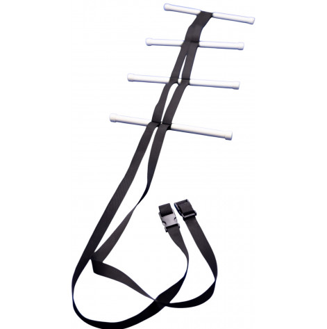 Handrail ladder with rigid rungs