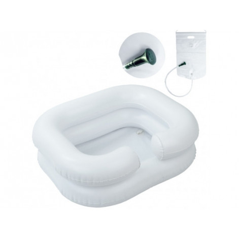 Inflatable bath for washing hair (PVC) + water tank + tube with watering can
