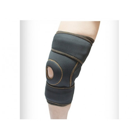 Купить Бандаж (ортез) коленного сустава неопреновый с широкой обволакивающей частью (сине-черный) р.1 (4053.1син/чо). Изображение №1