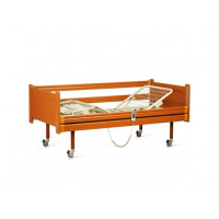 Medical bed with electric motor on wheels, with railings (4 sections)