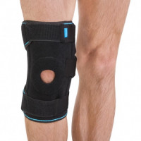 Ортез на коленный сустав со спиральными ребрами жесткости универсальный (Черный)