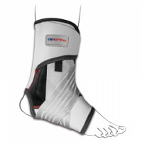 Expandable ankle brace with two types of stiffening ribs