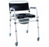 Folding toilet chair with soft seat on wheels OSD-2110QAB