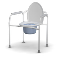 Toilet chair with armrests, non-adjustable STP