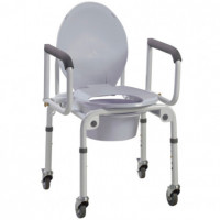 Стальний стілець-туалет на колесах з відкидними підлокітниками OSD-2107D