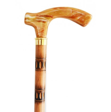 Anatomical cane, imitation wood, for the right hand