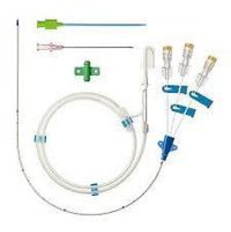 Set for catheterization of large vessels, 1-channel, according to Seldinger