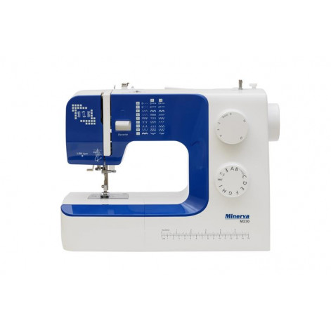 Купить Швейная машина MINERVA M230, 85 Вт, 23 швейные операции, бело-синяя (M-M230). Изображение №1