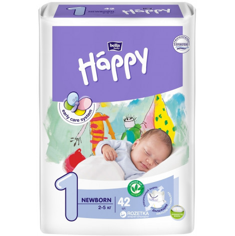 Купить Подгузники Bella Baby Happy Newborn (2-5кг), 42шт (66228). Изображение №1