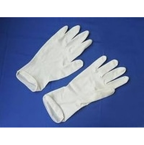 Купити Перчатки cмотровые латексные «MEDICARE» (нестерильные, с высокой степенью защиты, текстурированные, без пудры) размер M (4078). Зображення №1