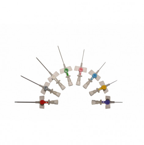 Single use intravenous cannula, fluoroethylene propylene, 20G x1 1/4