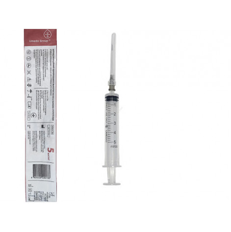 Syringe 3-component Umedo Group, 5 ml with a needle 22Gx1? (0.7 x 38mm) LUER slip