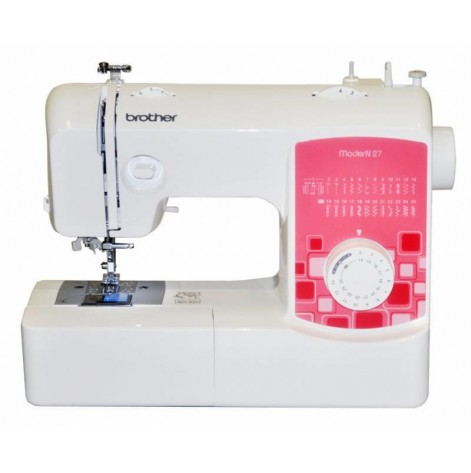 Sewing machine BROTHER MODERN 27, electromechanical, 25 sewing operations, white/pink