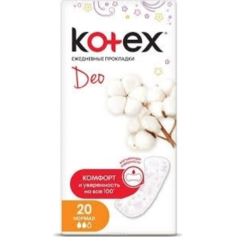 Купити Прокладки KOTEX щоденні Deo №20 1 крапля ультратонкі (66656). Зображення №1