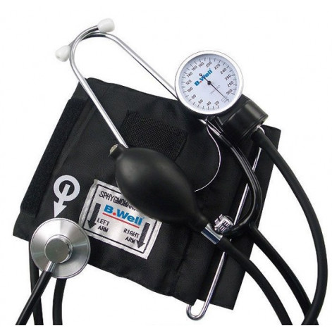 WM-62S Mechanical blood pressure monitor, cuff with metal ring, latex bulb