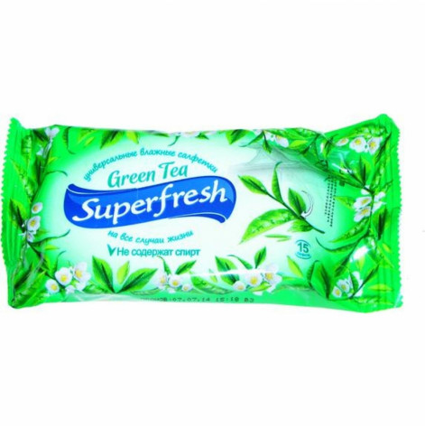 Wet wipes Super Fresh green tea №15