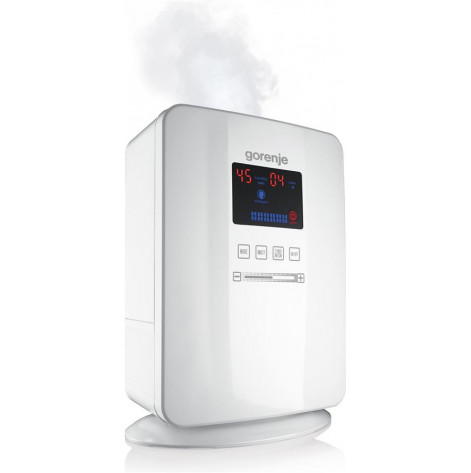 Humidifier Gorenje H50DW, 5 l, 50 m2, ultrasonic, ionizer, filter, timer, white
