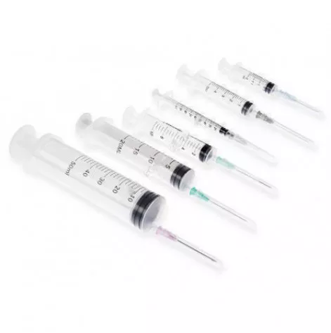 Single-use injection syringe, Luer slip 