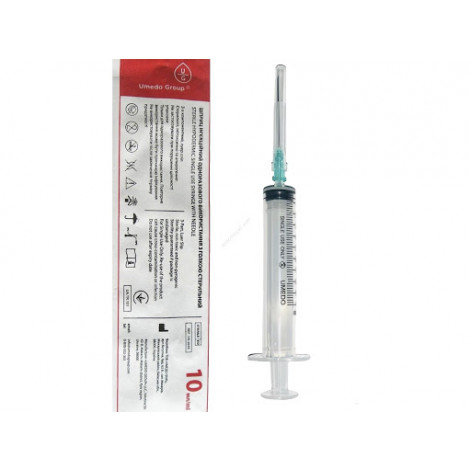 Syringe 3-component 10 ml Umedo Group with needle 21G ( 0.8 x 38mm) LUER slip