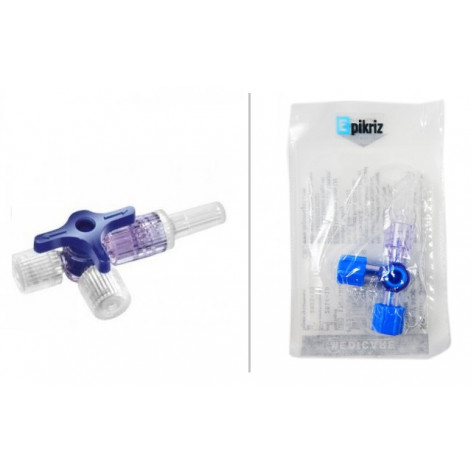 3-way stopcock with infusion line extension “MEDICARE” (10cm)