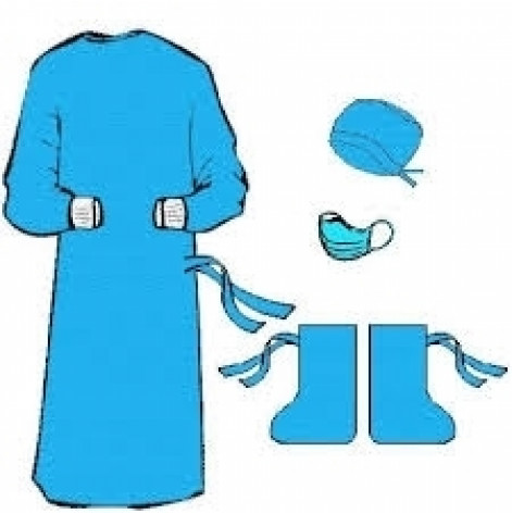 Sterile surgical set (gown - 3, cover 2.2 * 1.4-1, beret-3, shoe covers-3)