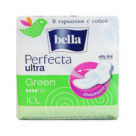 Купить Прокладки Белла Перфекта Ultra Green 10 + 10  4 капли (64612). Изображение №1