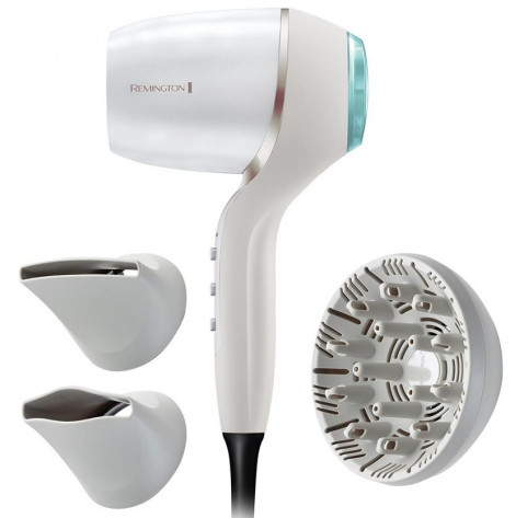 Hairdryer Remington EC9001 HYDRAluxe, 2200 W, 3 temp.\2 speeds, ionization, 160 km/h, white