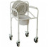 Folding metal toilet chair on wheels (height: 53-64) Toilet chair