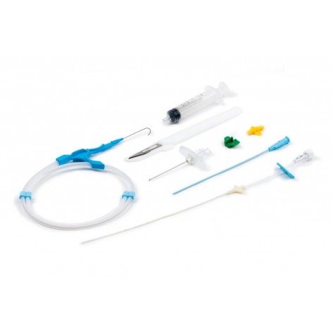Set for catheterization of large vessels 3-channel according to Seldinger