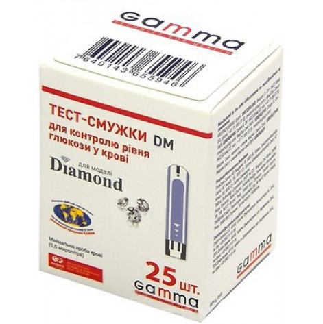 Blood glucose control test strips GAMMA DM (25 pcs)