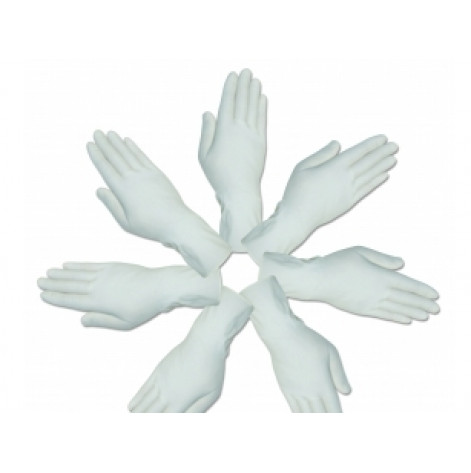 Купить Перчатки хирургические нитриловые «MEDICARE» (нестерильные, без пудры, внутренняя поверхность покрыта полимерами,   одеваются на мокрые руки, текстурированные)  (5968). Изображение №1