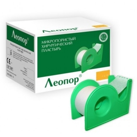Adhesive plaster Leopor 9 * 1.25 paper polyethylene packaging