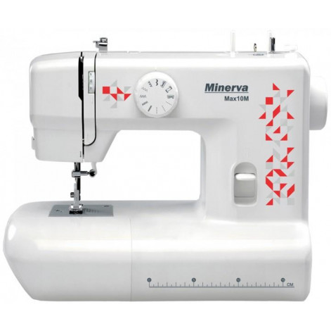 Sewing machine MINERVA Max10M, electromechanical, 70 W, 12 sewing operations, white