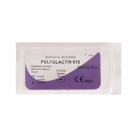 Polyglactin 910, TRO-GLACTOPHIL, braided, 75cm length, USP 3-0, with 26mm needle, PGLA73026B0