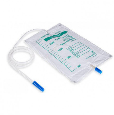 Urine bag 2000 ml. sterile VM with cruciform spout and mount