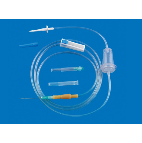 Disposable system for infusion of infusion solutions, blood and blood substitutes “MEDICARE” (Luer Slip)