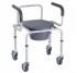 Toilet chair with folding armrests on wheels, Toilet chair