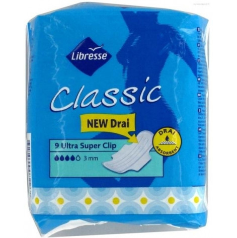 Купить Прокладки Libresse Classic Ultra   Super Clip 9 5 капель (79502). Изображение №1