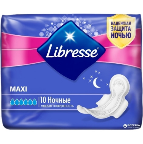 Libresse Goodnight SOFT Maxi 10 pads 6 drops night