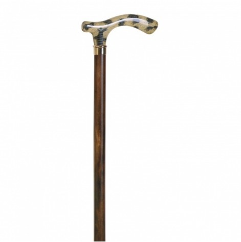 Cane for the elderly, acrylic handle, wood