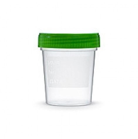 Urine collection container, non-sterile, 120 ml. Hemoplast