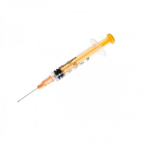 Three-component syringe 2 ml 0.5x25 25G *1 Bogmark yellow for children