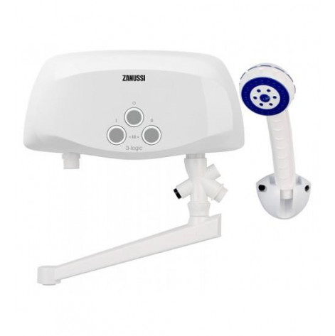 Купить Водонагреватель Zanussi 3-logic TS 5.5 электрический проточный, 5.5 кВт, 3.1 литра/минуту, душ+кран (3-LOGICTS5.5). Изображение №1